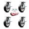 Service Caster 8 Inch Rubber on Aluminum Caster Set with Roller Bearing 4 Brake 2 Swivel Lock SCC-35S820-RAR-SLB-BSL-2-SLB-2 - alternate 4